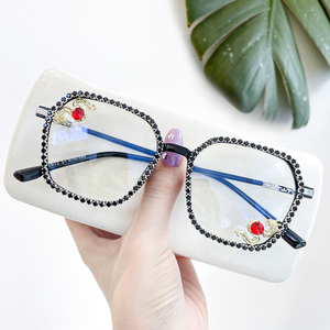 2025 mới nhất Vòng chống ánh sáng màu xanh sang trọng kim cương kính bán buôn nhà sản xuất phụ nữ Kính mắt Frames - Product Image 4