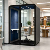 Cabine de réunion insonorisée professionnelle et moderne pour bureau, espace privé mobile pour immeuble de bureaux