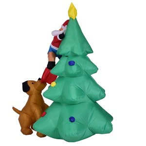 Modelo inflable navideño transfronterizo de 1.8m con luz, perro mordiendo el árbol de Navidad y decoraciones de anciano trepando el árbol - Product Image 3