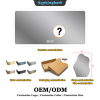 Miroir de salle de bain rectangulaire à LED en promotion, anti-explosion, tactile, anti-buée, intelligent, certifié SAA, avec éclairage LED