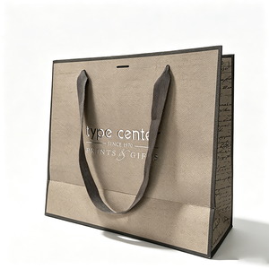 Matte Black <b>Card</b> Paper Shopping Bag With Satin Ribbon Handle Custom Print Logo Luxury <b>Gift</b> Paper Bag - Product Image 5