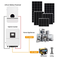 Sistema Solar Híbrido de Energía Renovable de 12kw 5kw Fuera de la Red, Inversor Solar de 10kw, Sistema de Energía con Panel y Batería, Kit Solar con Batería
