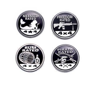 Gran oferta de fábrica, emblema personalizado, <span class=keywords><strong>4x4</strong></span>, pegatina de coche de forma redonda de Metal nominal para JEEP, insignia todoterreno, venta al por mayor - Product Image 2