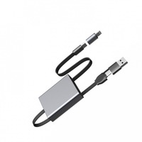 Kabel Pengisian Cepat Type-C ke Type-C 66W yang Dapat Ditarik, Panjang 0.8m (dapat ditarik hingga 1m), Kabel Charger Mobil Teleskopik, Kabel Type C Portabel