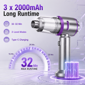 4-in-1 Handheld Cordless <b>Vacuum</b> Cleaner Air Duster Blower Inflator Deflator 20kPa Brushless 100W for Car Keyboard Home OEM ODM - Product Image 5