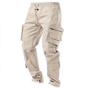 2026 Most Popular Solid Color Cotton Men's Casual <b>Trousers</b> Fashion Men's Slim Cargo Pants 6 Pocket Cargo <b>Trouser</b> for Men - Product Image 1
