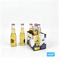 Portador de Cerveza y Vino Plegable de 6 Botellas, Impreso a Todo Color, con Logotipo Privado Personalizado, Embalaje de Papel Kraft Biodegradable, Venta al Por Mayor