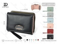 Portafoglio da donna con catena a tre pieghe, materiale PU, chiusura con cerniera, stile alla moda, portafoglio corto per uso quotidiano - Product Image 1