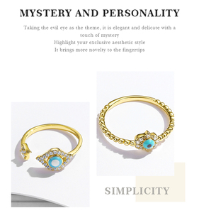 Anillos <span class=keywords><strong>de</strong></span> Compromiso <span class=keywords><strong>de</strong></span> Plata <span class=keywords><strong>de</strong></span> Ley S925 ALICE para Mujer, Anillos Abiertos <span class=keywords><strong>de</strong></span> Plata Chapados en <span class=keywords><strong>Oro</strong></span> con Ojos <span class=keywords><strong>de</strong></span> Diablo, Joyería Religiosa <span class=keywords><strong>de</strong></span> la Suerte - Product Image 2