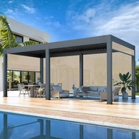 Auvents de soleil de luxe pour l'extérieur, auvents de terrasse, auvents de patio, auvents imperméables, pergola bioclimatique en aluminium à lames orientables électriques