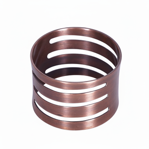 Servilleteros redondos de Metal chapados en cobre hechos a mano para bodas, fiestas, restaurantes/hoteles-servilletero moderno ecológico - Product Image 1