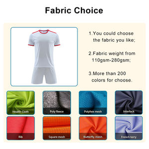 Ensemble de maillot de football personnalisé de haute qualité à transfert thermique, uniforme d'entraînement de football, séchage rapide, polyester/coton, manches courtes - Product Image 2