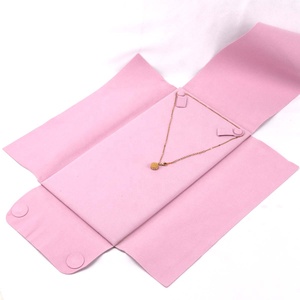Custom Gold Stamping Microfiber Jewelry Display Luxury Suede Microfiber Necklace Earring Jewelry Pouch With Insert <b>Card</b> Pad - Product Image 6