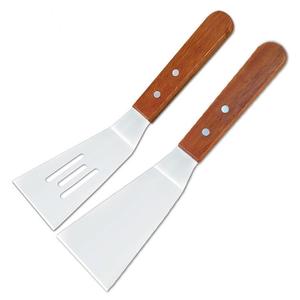 Espátula de acero inoxidable con mango de madera, espátula para pasteles, espátula para pizza, espátula para carne, espátula de cocina, espátula para parrilla teppanyaki - Product Image 3