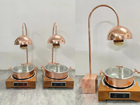 Lampe chauffante électrique Liyunda haut de gamme pour usage commercial, en acier inoxydable rose doré, avec support simple, 50-70°C
