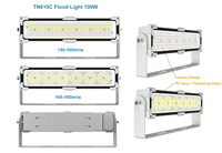 Lampu Sorot Luar Ruangan Tahan Air IP67 100W 18000lm Kecerahan Tinggi Modul Ganda 30W-1000W untuk Lapangan Tenis 60-120 Beam