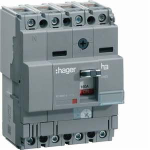 HNA026H Personalizzabile con interruttore automatico scatolato Hagers H3 x160 TM 4P 40kA 25A - Product Image 1
