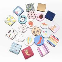 Kunden spezifisches Design Quadrat Regenbogen Farbe Pu Leder Taschen spiegel