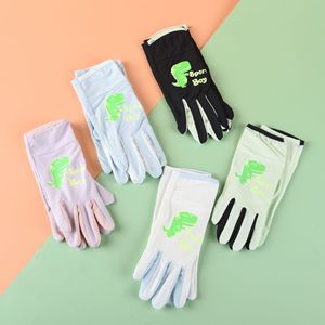 Guantes para niños Golokyejoy, guantes de nailon a prueba de viento para deportes al aire libre, para niños y niñas, diseño de dinosaurio fluorescente - Product Image 2