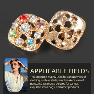 Nuevo Botón de cristal personalizado cubre Botón de cuello Clip gemelos cristales broche ajuste camisa estándar joyería botones - Product Image 6