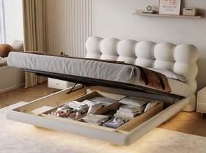 Frenchcream-style bulle flottant Simple célébrité populaire doux rembourré pâte feuilletée agneau polaire tissu Double fille princesse lit - Product Image 5