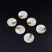 Kancing Resin Putih Krem Marmer Bulat 4 Lubang Poles Klasik Pengambilan Sampel Cepat untuk Jas Pria Kemeja Mantel