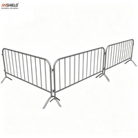 Barrière de contrôle des foules galvanisée, barricade piétonne en acier emboîtable pour événements et sécurité routière