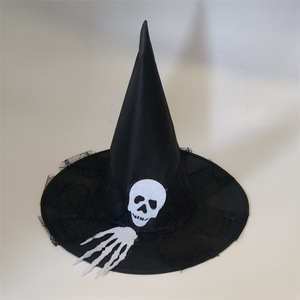 Sombrero <span class=keywords><strong>de</strong></span> <span class=keywords><strong>Bruja</strong></span> <span class=keywords><strong>de</strong></span> Halloween <span class=keywords><strong>con</strong></span> Rosa, Calavera, Mano y Pluma, Accesorios <span class=keywords><strong>de</strong></span> Maquillaje para Cosplay, Fiesta, Magia, Modelo Chino WPM35 4 - Product Image 4