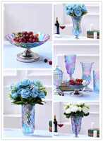 Centre de table de mariage de luxe Nordic Gold, vase en verre transparent moderne pour la décoration de la maison, utilisation sur table, marque XINJIAQIN, modèle X-H105