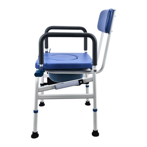 Chaise de toilette avec accoudoirs réglables bleu roi pour soins à domicile des personnes âgées, handicapées et femmes enceintes - Product Image 3