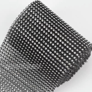 24 hàng lưới đàn hồi may-trên cắt tỉa 4mm Đen <span class=keywords><strong>Rhinestone</strong></span> cup chuỗi cho hàng may mặc 10 yards mỗi cuộn - Product Image 3
