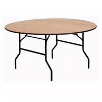 Vente directe d'usine Table de Banquet ronde moderne vente en gros avec dessus en bois ignifuge Table de Banquet de mariage