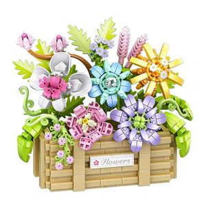 Set de 783 Piezas de Bloques de Construcción de Micro Flores, Ramo Artificial DIY, Ladrillos de Construcción de Modelos, Juguete para Decoración <span class=keywords><strong>del</strong></span> <span class=keywords><strong>Hogar</strong></span> y Colección - Product Image 1