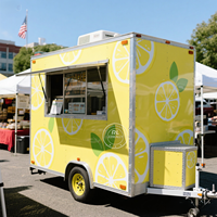 Chariot mobile de vente de limonade et de glace en acier inoxydable et fibre de verre personnalisable 2026, équipé pour une remorque de camion de restauration rapide avec des caractéristiques de cuisine