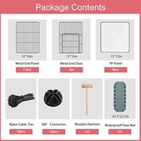 Cage pour animaux de compagnie pliable simple en métal verrouillable pour l'intérieur avec plateau en plastique pour cochons d'Inde, chats, chiens et lapins - Conception respirante