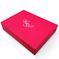 Boîte d'expédition haut de gamme en forme d'avion, personnalisée rose, avec pelliculage mat, en papier kraft recyclé, pour petites séries de vêtements