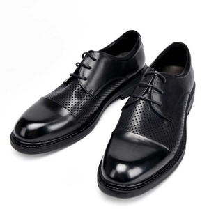 2025 Latest Summer Model <b>Open</b>-toe Soft Leather Soft-soled Low-top Lace-<b>up</b> Breathable Business Formal Dress Shoes for Men - Product Image 1