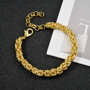 Premium Vintage Wide Reflective Streamlined <b>Solid</b> 18K <b>Gold</b> Plated Trendy Elegant Unisex Anniversary Fashion Factory Wholesale - Product Image 5