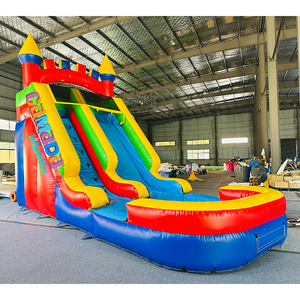 Toboggan aquatique gonflable arc-en-ciel coloré pour jardin <span class=keywords><strong>avec</strong></span> <span class=keywords><strong>piscine</strong></span>, toboggan aquatique personnalisé et <span class=keywords><strong>piscine</strong></span> à jets d'eau <span class=keywords><strong>avec</strong></span> souffleur - Product Image 3