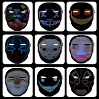 Nouveau masque Led avec détection de geste LED visage éclairé transformant le masque d'Halloween pour Costume Cosplay Party Christmas Rave Party