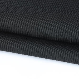 Poids lourd 390gsm Stretch 2*2 Tissu en tricot côtelé 95% polyester 5% spandex Chunky Black 2x1 Rib pour <span class=keywords><strong>col</strong></span> et manchette - Product Image 4