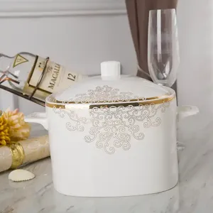 Nordic Fine Bone China <b>Square</b> Dinnerware <b>Sets</b> with Gold Rim Porcelain Tableware <b>Plates</b> and Dishes Luxury Nordic Style - Product Image 4