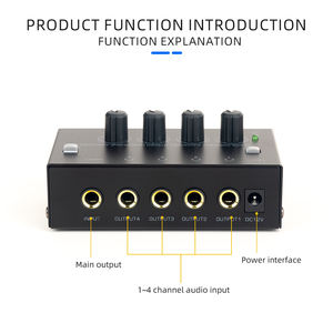 HA400plus Hi-Fi <span class=keywords><strong>4</strong></span> <span class=keywords><strong>canaux</strong></span> métal amplificateur stéréo à faible bruit <span class=keywords><strong>ampli</strong></span> <span class=keywords><strong>casque</strong></span> pour KTV musique Audio mélangeurs enregistrements - Product Image 6