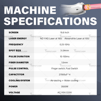 Meilleur appareil d'épilation au laser Alex 755 nm Alexandrite, laser à impulsions longues 755 nm Nd Yag, appareil d'élimination vasculaire 1064 nm, 4000 W