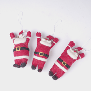 Happy Felt Santa Festive Décorations de Noël tricotées à la main Jouets et cadeaux suspendus - Product Image 2