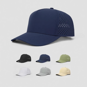 Gorra de Golf Lisa para Hombre, con Visera Curva, 5 Paneles, Perforaciones Cortadas con Láser, Cierre a Presión, Gorra de Béisbol Perforada - Product Image 2