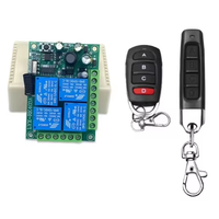 Relais AC220V 10A 4 canaux, interrupteur à distance sans fil RF avec module émetteur et récepteur 433 MHz, télécommande LED
