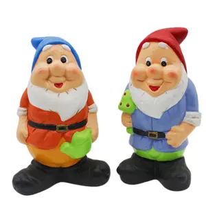 Wholesales Custom חמוד Gnome סט בובות שבעה גמדים מזוגג קישוט בית גן קישוט