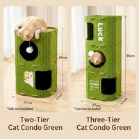 Maison pour chat durable, résistante aux morsures, écologique, double couche, chaude pour l'hiver, le printemps et l'automne, avec compartiment cachette en tissu et fermeture auto-agrippante