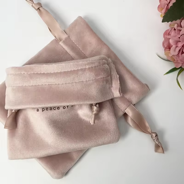 Custom Logo Stylish Envelope Velvet Packaging Jewelry Necklace Pouch Bag Pink Envelope Velvet Suede Microfiber Jewelry Pouches